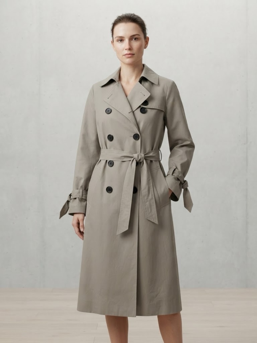 BB Dakota Double-Breasted Trench Coat - Light Taupe